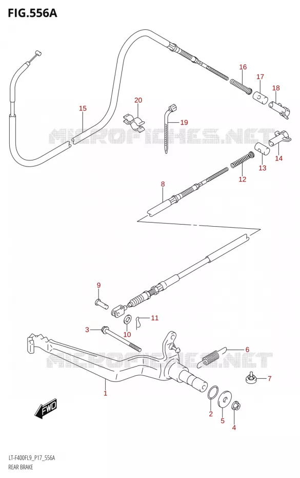 FREIN ARRIERE Suzuki QUAD 400 KINGQUAD 2019  LT-F400F L9 (P17)