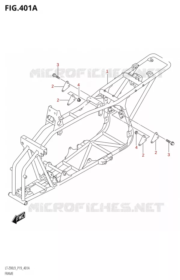 CADRE Suzuki QUAD 90 QUADSPORT 2019  LT-Z90 L9 (P19)