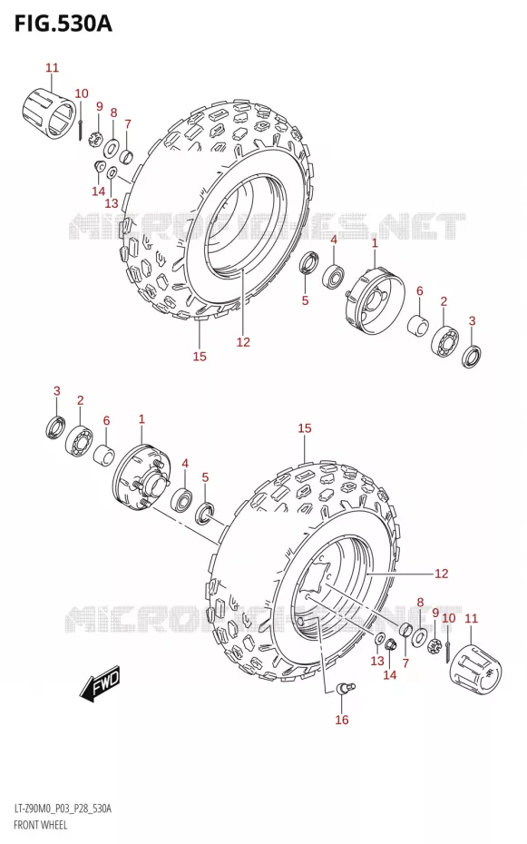 ROUE AVANT Suzuki QUAD 90 QUADSPORT 2020  LT-Z90 M0 (P03,P28)