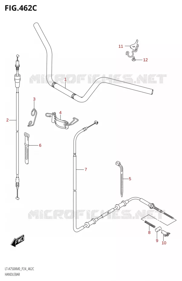 GUIDON (LT-A750XPZM0 P24) Suzuki QUAD 750 KINGQUAD 2020  LT-A750X M0 (P24)