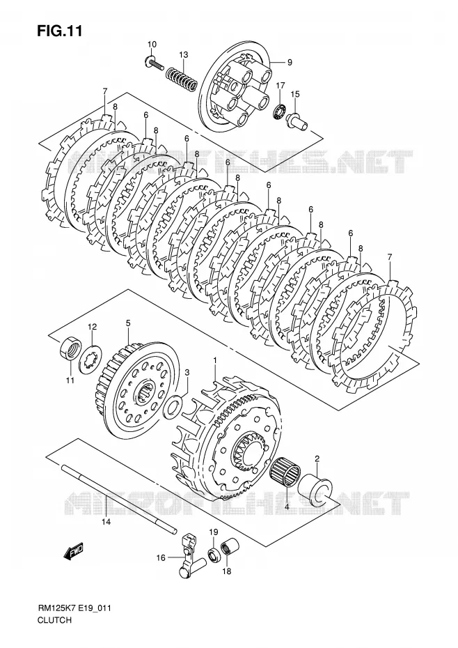 EMBRAYAGE Suzuki MOTO 125 RM 2012  RM125K8(P19)