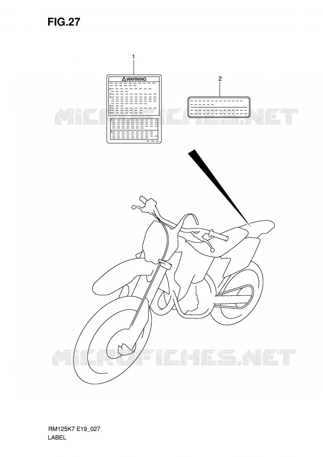 ETIQUETTE Suzuki MOTO 125 RM 2010  RM125K8(P19)