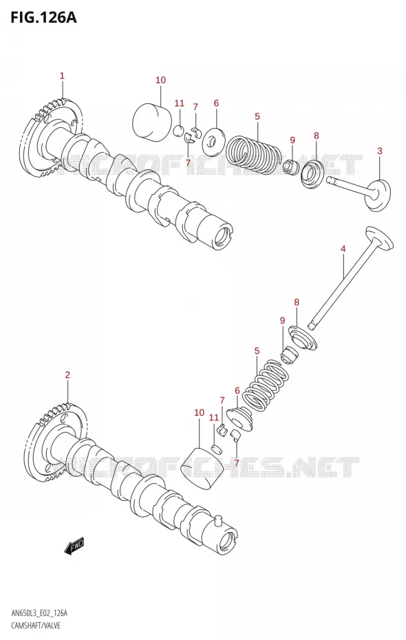 ARBRE A CAMES - SOUPAPES Suzuki SCOOTER 650 BURGMAN 2013  AN650Z L3 (E02,E19)
