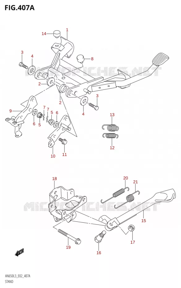 BEQUILLE Suzuki SCOOTER 650 BURGMAN 2013  AN650Z L3 (E02,E19)