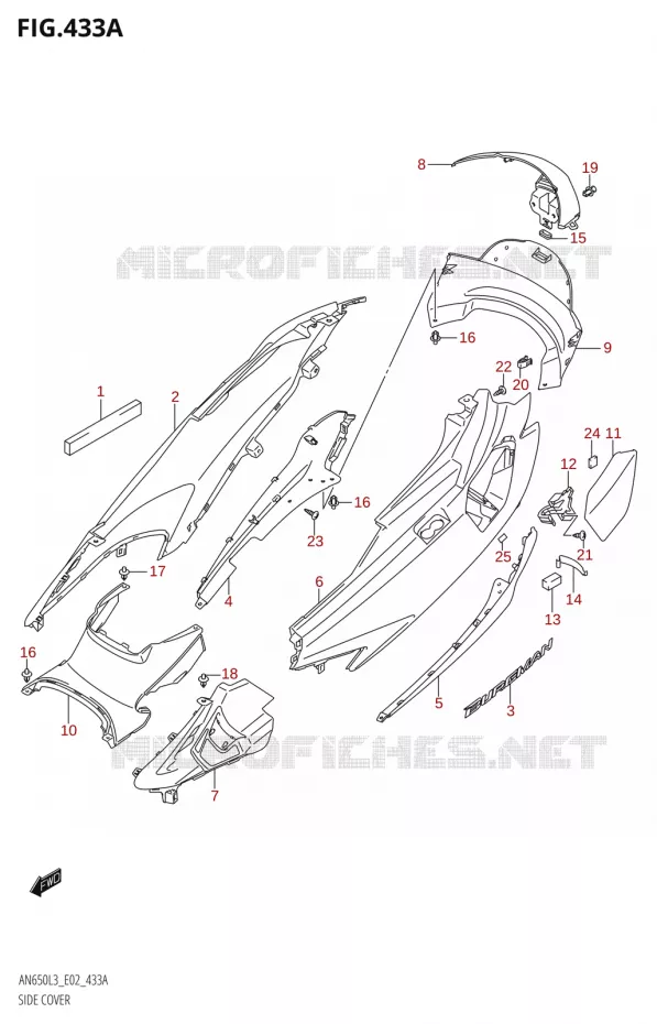 CARENAGES ARRIERE Suzuki SCOOTER 650 BURGMAN 2013  AN650 L3 (E02,E19)