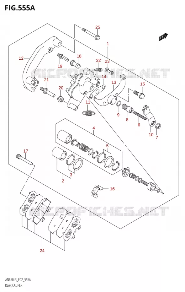 ETRIER DE FREIN ARRIERE Suzuki SCOOTER 650 BURGMAN 2013  AN650 L3 (E02,E19)