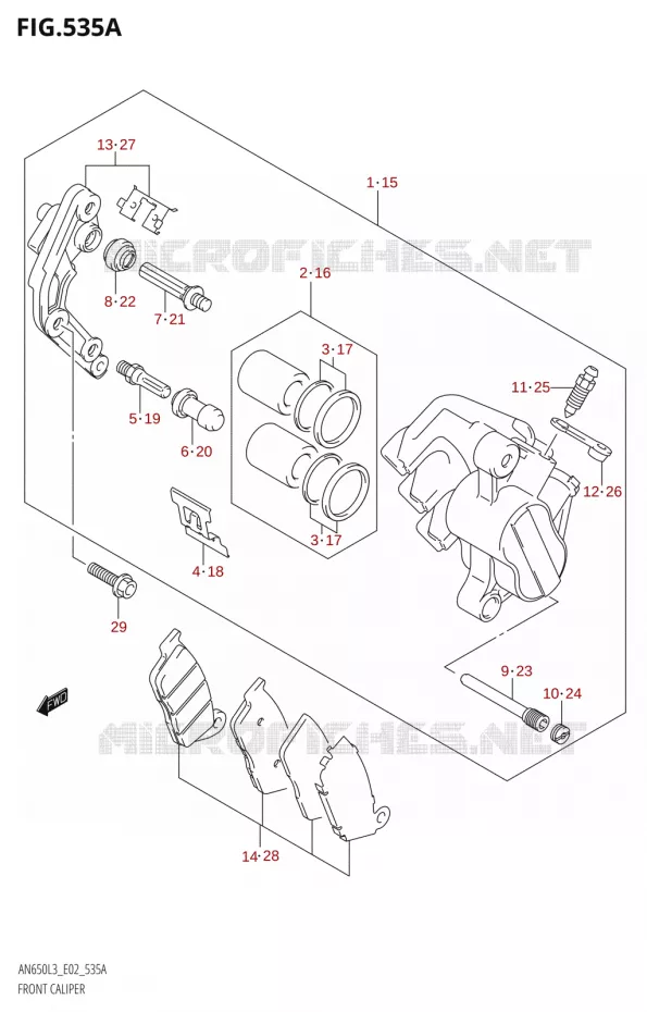 ETRIER DE FREIN AVANT Suzuki SCOOTER 650 BURGMAN 2013  AN650Z L3 (E02,E19)