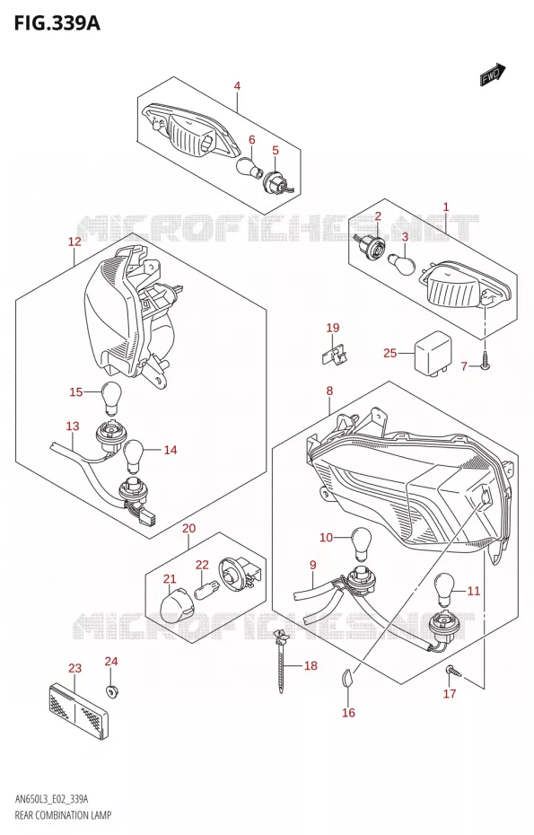 FEU ARRIERE Suzuki SCOOTER 650 BURGMAN 2013  AN650Z L3 (E02,E19)
