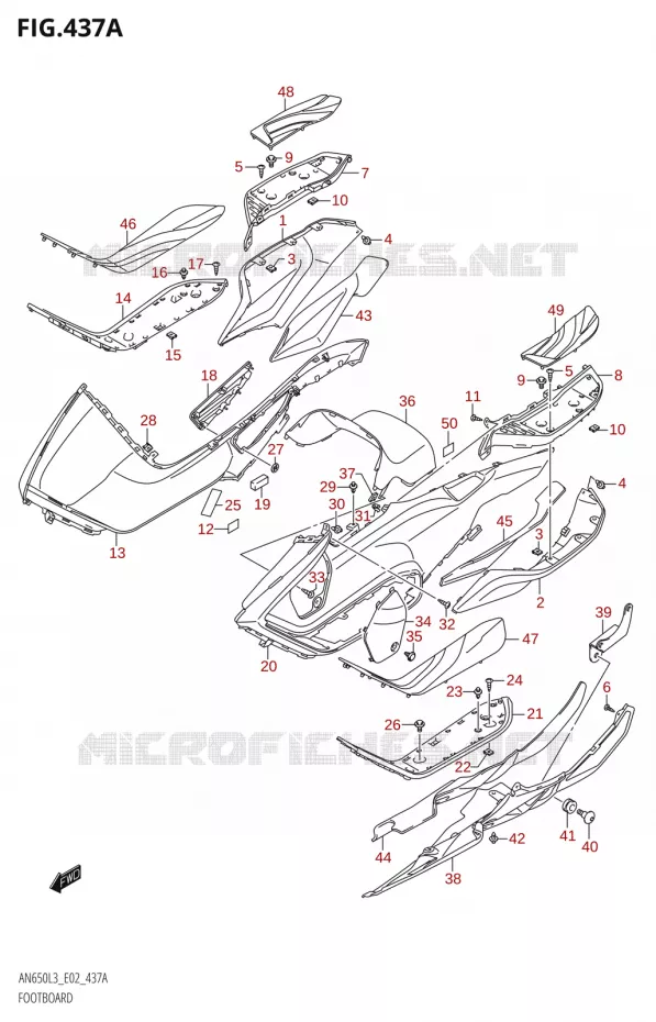 REPOSE PIEDS Suzuki SCOOTER 650 BURGMAN 2013  AN650Z L3 (E02,E19)
