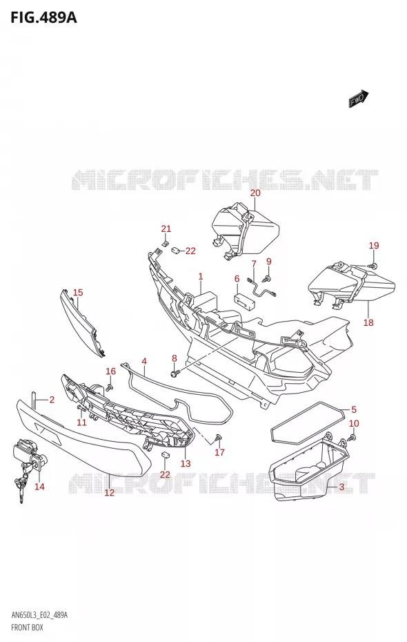 VIDE POCHE Suzuki SCOOTER 650 BURGMAN 2013  AN650Z L3 (E02,E19)