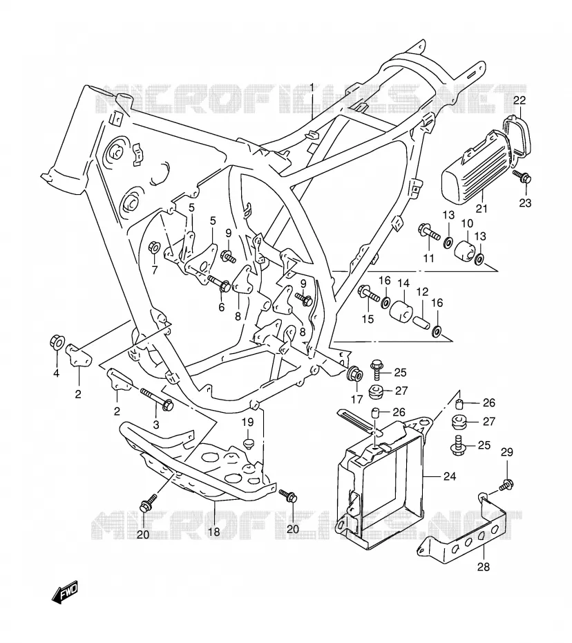 CADRES (MODELE R / S / T) Suzuki MOTO 350 DR 1996  DR350SE T (E02,E04,E18,E94)