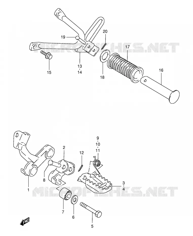 REPOSE PIED Suzuki MOTO 350 DR 1996  DR350SE T (E02,E04,E18,E94)