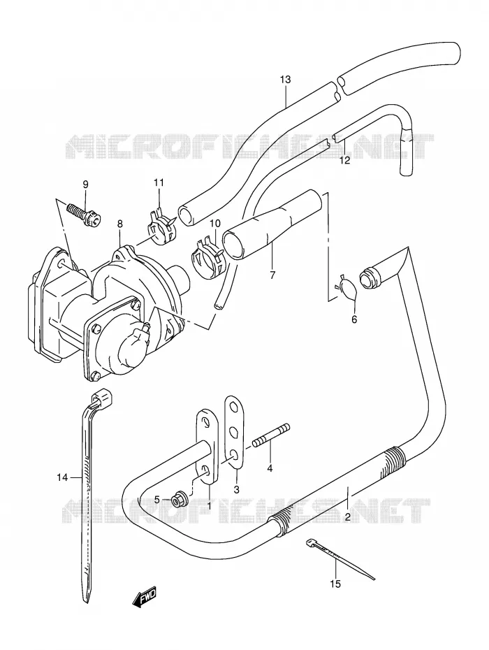 SYSTÈME DE RECYCLAGE GAZ D'ECHAPPEMENT Suzuki MOTO 350 DR 1996  DR350SE T (E02,E04,E18,E94)