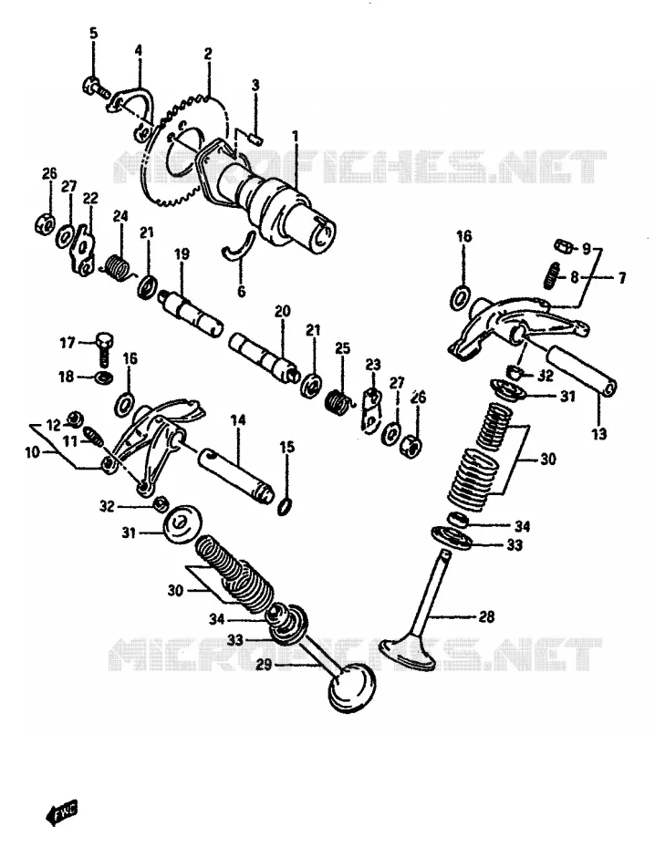 ARBRE A CAMES - VALVE Suzuki MOTO 600 DR 1987  DR600SH(E2)