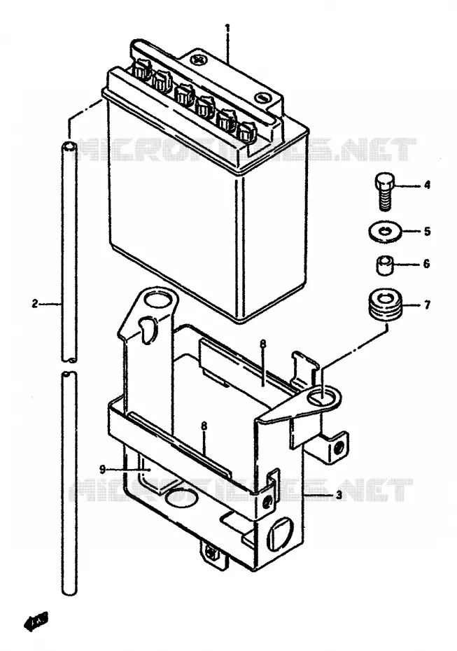 BATTERIE Suzuki MOTO 600 DR 1987  DR600SH(E2)