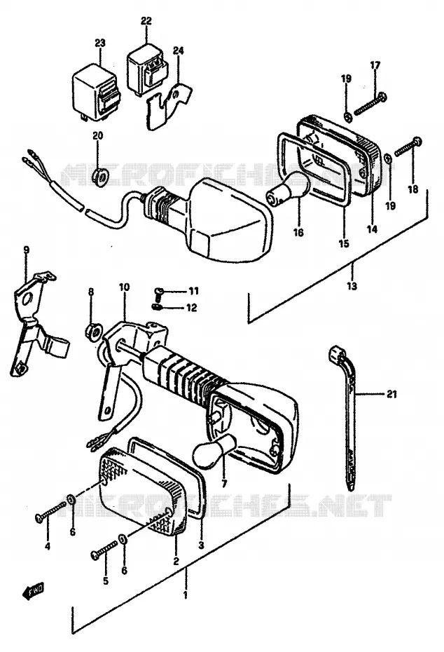 CLIGNOTANTS Suzuki MOTO 600 DR 1987  DR600S H/DR600SU H