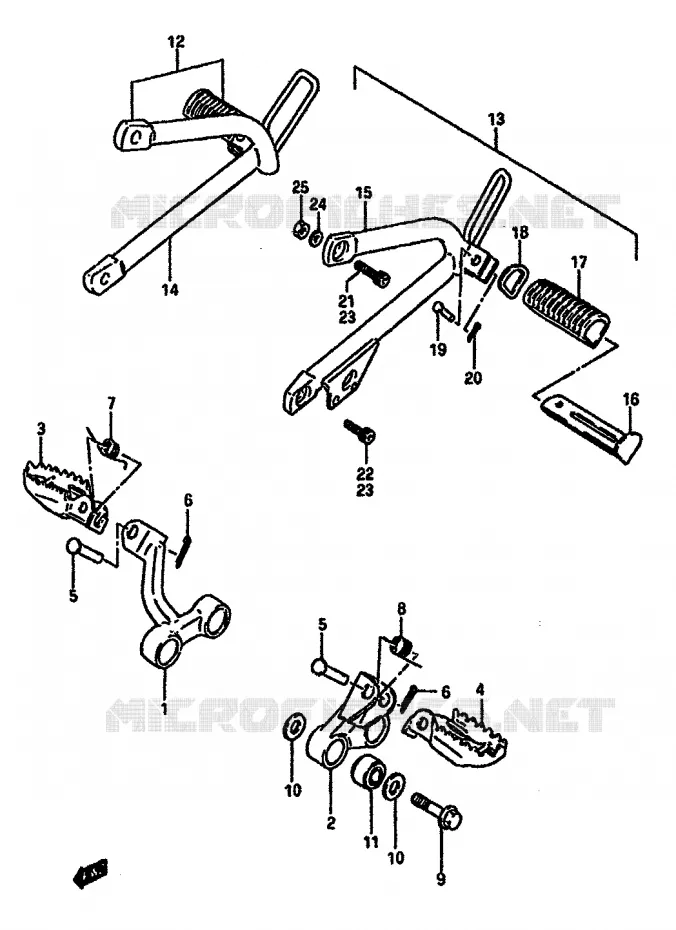 REPOSE PIED Suzuki MOTO 600 DR 1987  DR600SH(E2)