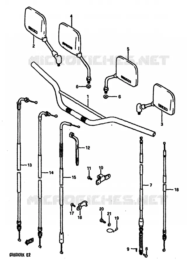 GUIDON - CABLES Suzuki MOTO 600 DR 1989  DR600RUK(E2)
