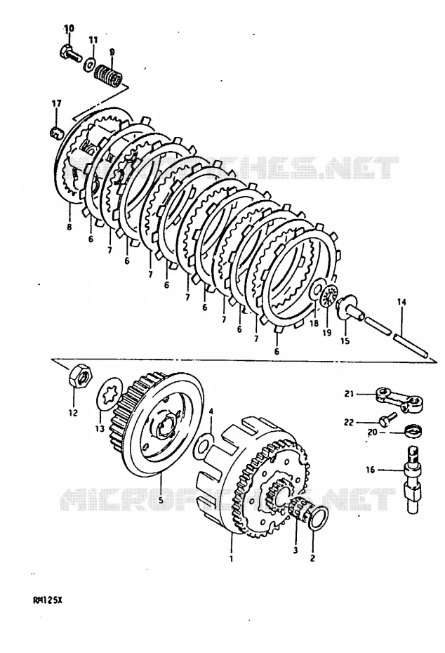 EMBRAYAGE Suzuki MOTO 125 RM 1981  RM125X