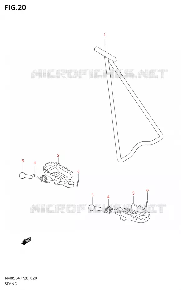 BEQUILLE (RM85LL4 P28) Suzuki MOTO 85 RM 2014  RM85 L4 (P03,P28,P33)