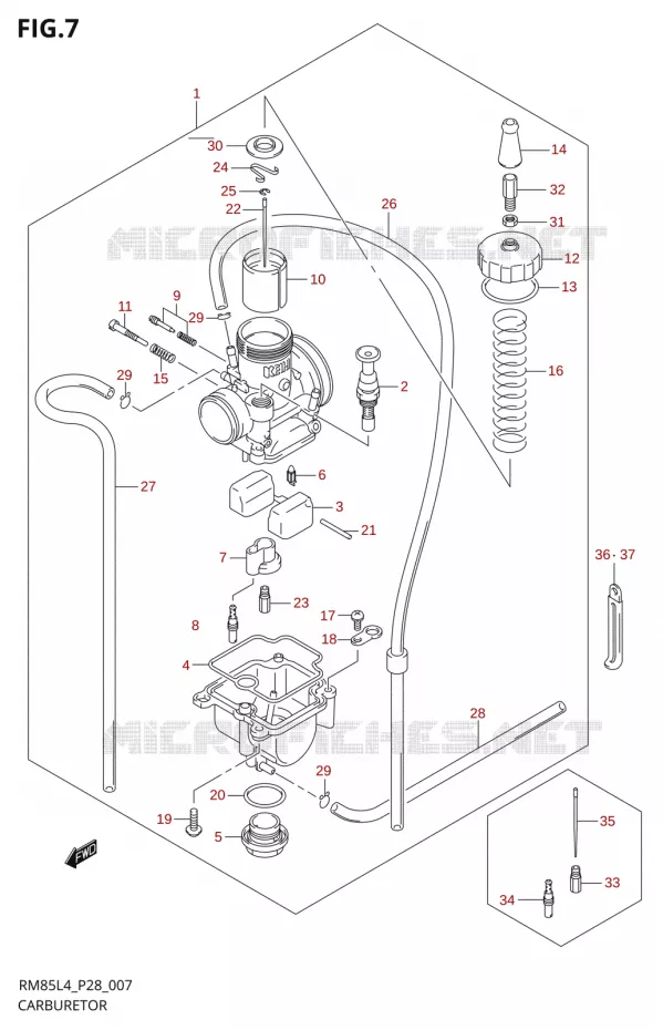 CARBURATEUR Suzuki MOTO 85 RM 2014  RM85 L4 (P03,P28,P33)