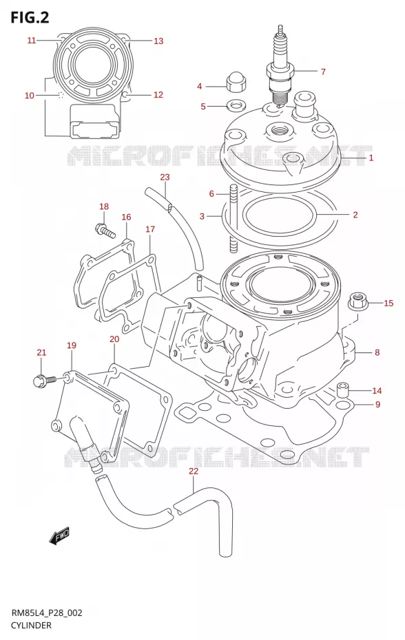 CYLINDRE Suzuki MOTO 85 RM 2014  RM85L L4 (P03,P28,P33)