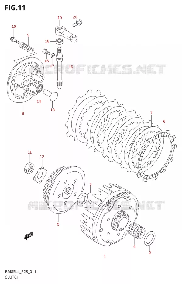 EMBRAYAGE Suzuki MOTO 85 RM 2014  RM85L L4 (P03,P28,P33)