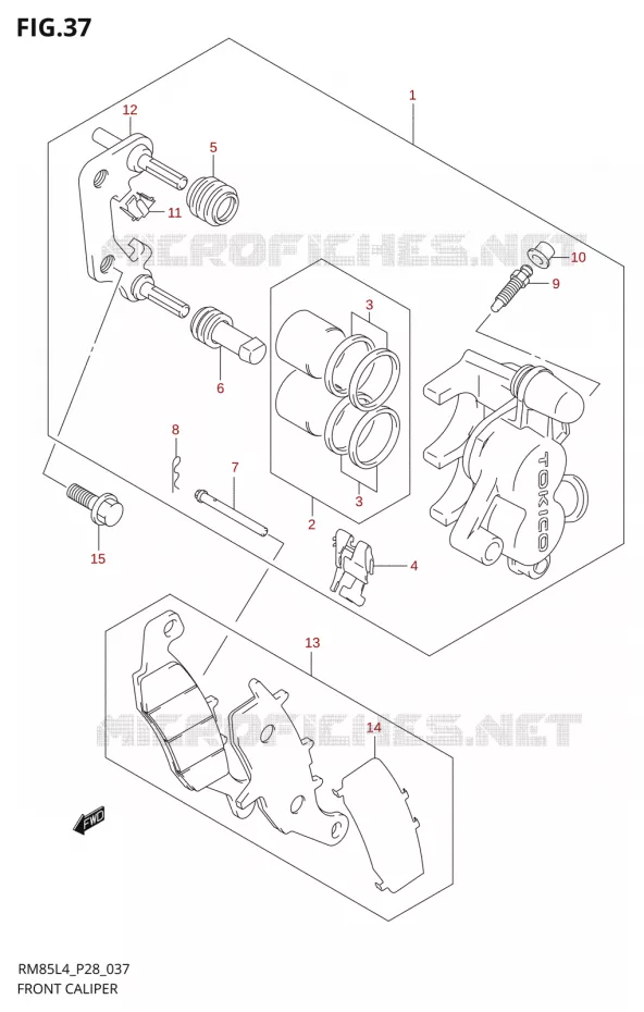 ETRIER DE FREIN AVANT Suzuki MOTO 85 RM 2014  RM85 L4 (P03,P28,P33)