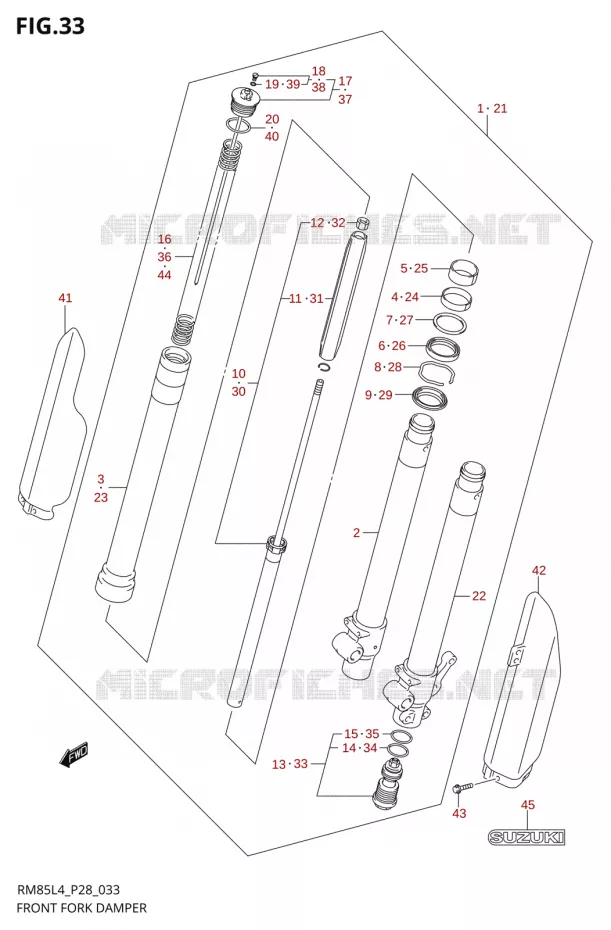 FOURCHE Suzuki MOTO 85 RM 2014  RM85L L4 (P03,P28,P33)