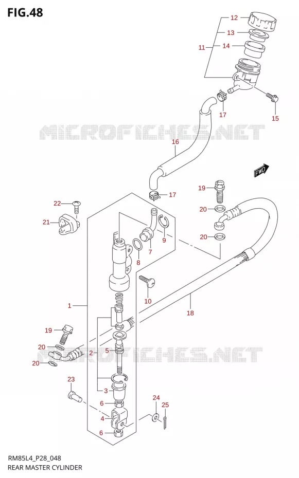 MAITRE CYLINDRE ARRIERE5L4 P28) Suzuki MOTO 85 RM 2014  RM85L L4 (P03,P28,P33)