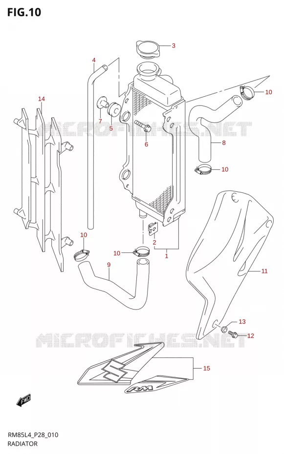 RADIATEUR Suzuki MOTO 85 RM 2014  RM85L L4 (P03,P28,P33)