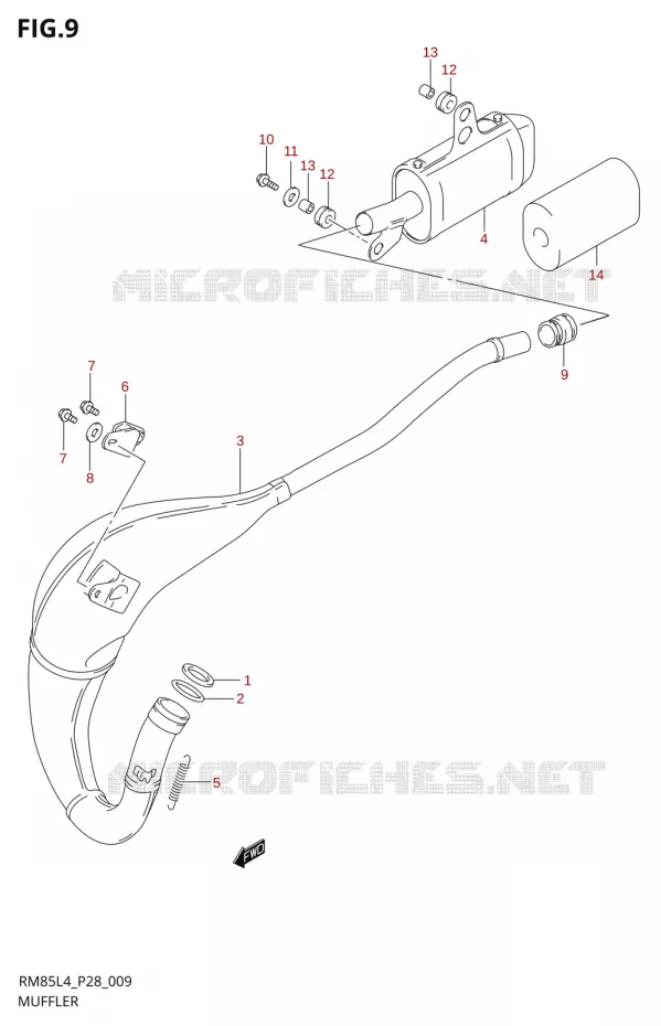SILENCIEUX Suzuki MOTO 85 RM 2014  RM85L L4 (P03,P28,P33)