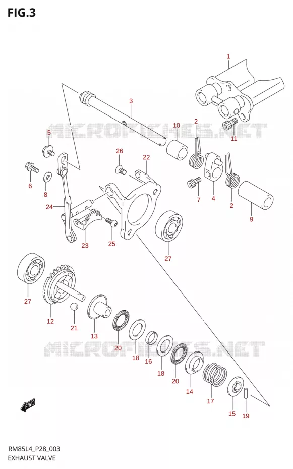 VALVE D'ECHAPPEMENT Suzuki MOTO 85 RM 2014  RM85 L4 (P03,P28,P33)