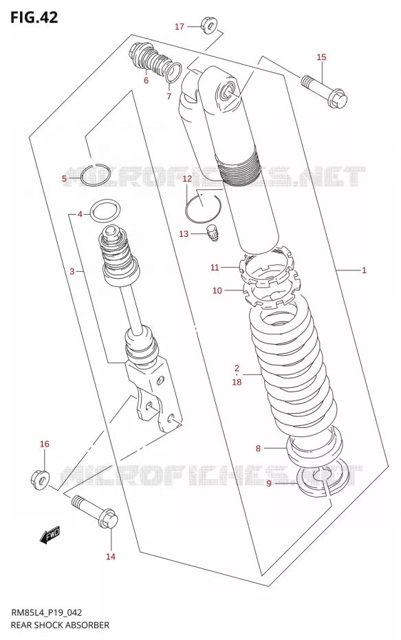 AMORTISSEUR ARRIERE5L4 P19) Suzuki MOTO 85 RM 2014  RM85 L4 (P19)