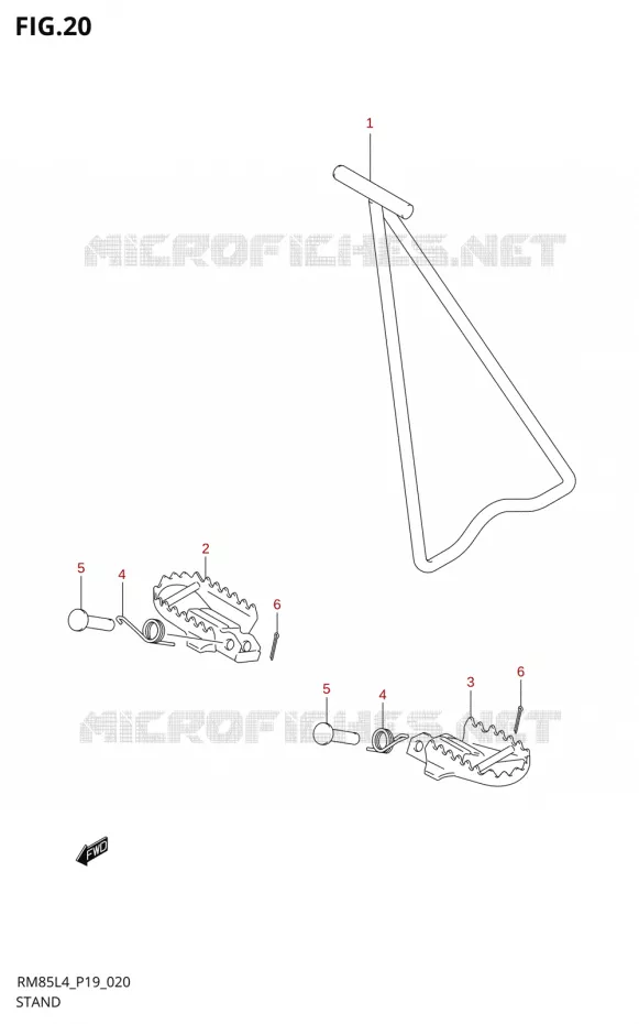 BEQUILLE (RM85LL4 P19) Suzuki MOTO 85 RM 2014  RM85L L4 (P19)