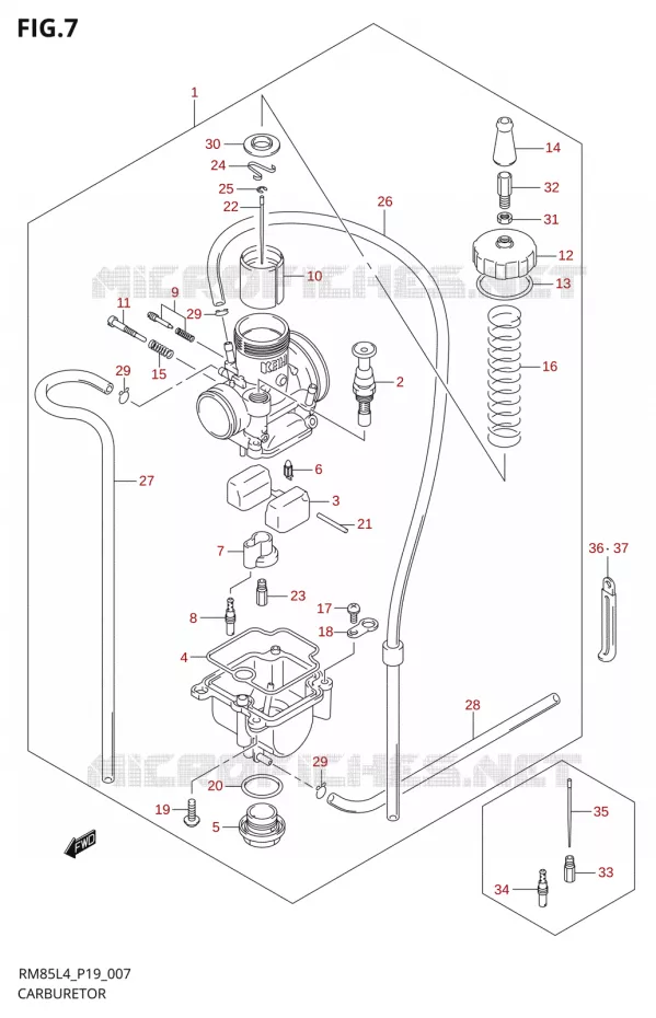 CARBURATEUR Suzuki MOTO 85 RM 2014  RM85 L4 (P19)