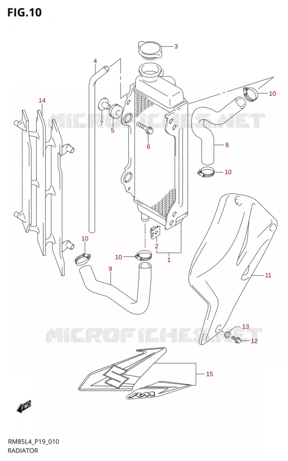 RADIATEUR Suzuki MOTO 85 RM 2014  RM85L L4 (P19)