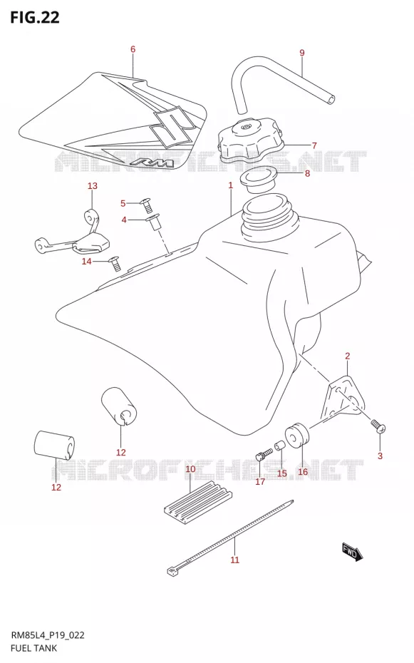 RESERVOIR D'ESSENCE Suzuki MOTO 85 RM 2014  RM85 L4 (P19)