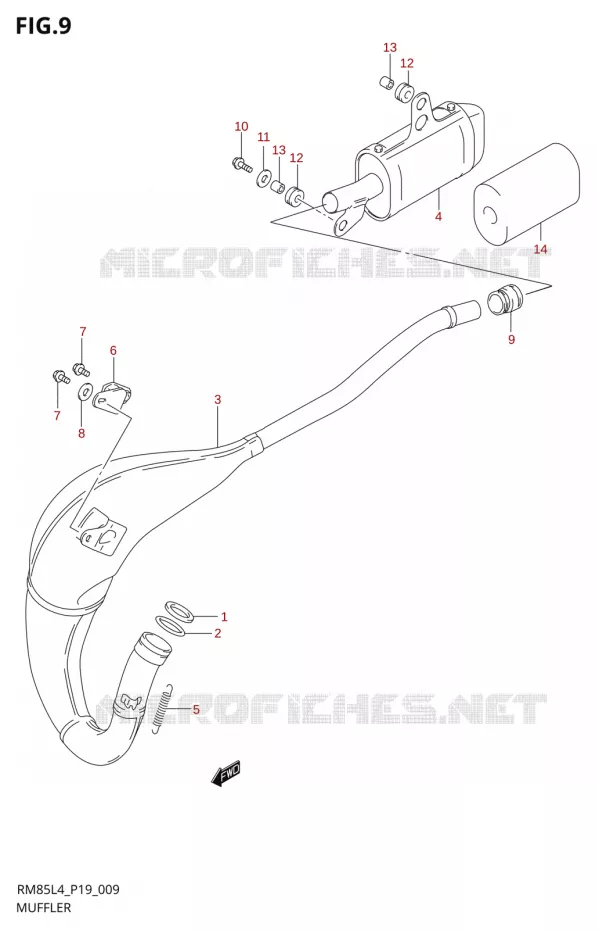 SILENCIEUX Suzuki MOTO 85 RM 2014  RM85L L4 (P19)