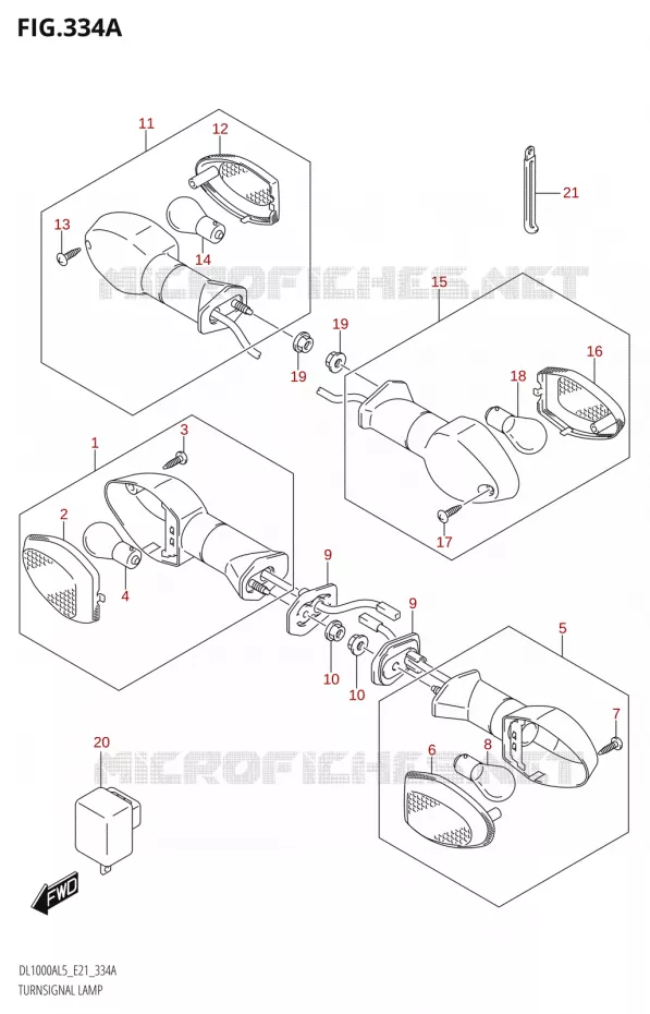 CLIGNOTANTS Suzuki MOTO 1000 V-STROM 2015  DL1000A L5 (E21)