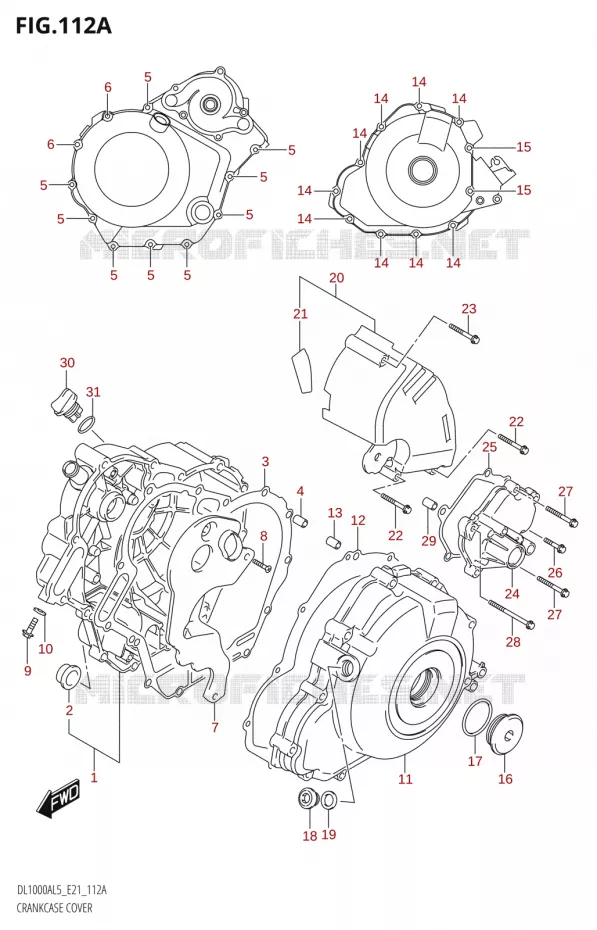 COUVERCLES DE CARTERS Suzuki MOTO 1000 V-STROM 2015  DL1000A L5 (E21)