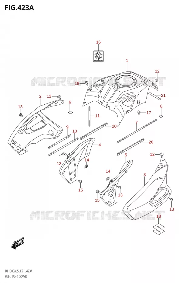 COUVRE RESERVOIR Suzuki MOTO 1000 V-STROM 2015  DL1000A L5 (E21)