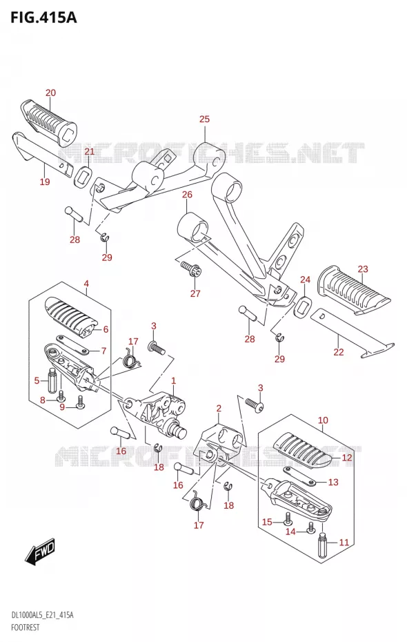 REPOSE PIEDS Suzuki MOTO 1000 V-STROM 2015  DL1000A L5 (E21)