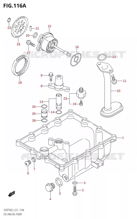 CARTER INFERIEUR - POMPE A HUILE Suzuki MOTO 750 GSR 2013  GSR750A L3 (E21)