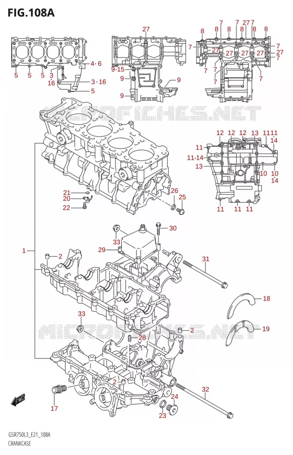 CARTERS MOTEUR Suzuki MOTO 750 GSR 2013  GSR750 L3 (E21)