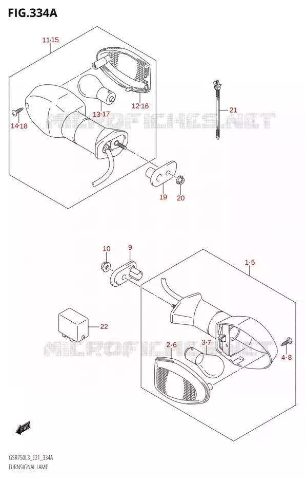 CLIGNOTANTS Suzuki MOTO 750 GSR 2013  GSR750A L3 (E21)