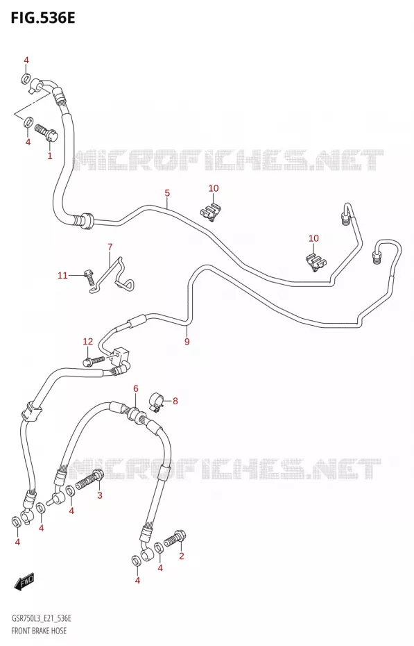 DURITE DE FREIN AVANT50A:L3:E24) Suzuki MOTO 750 GSR 2013  GSR750A L3 (E21)