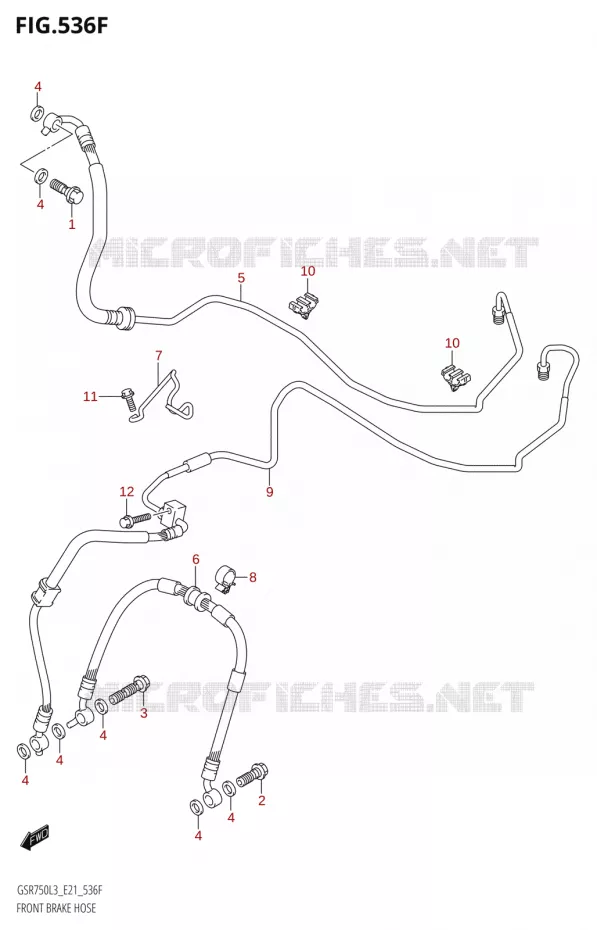DURITE DE FREIN AVANT50AUE:L3:E21) Suzuki MOTO 750 GSR 2013  GSR750 L3 (E21)