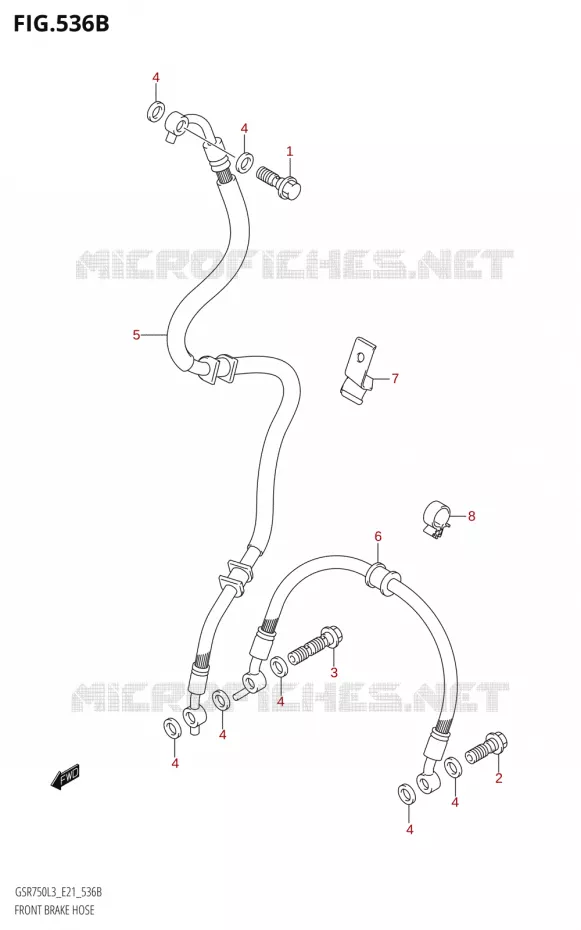 DURITE DE FREIN AVANT50:L3:E24) Suzuki MOTO 750 GSR 2013  GSR750 L3 (E21)