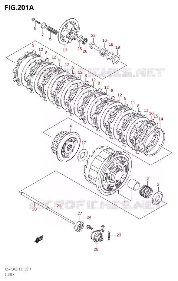 EMBRAYAGE Suzuki MOTO 750 GSR 2013  GSR750UE L3 (E21)